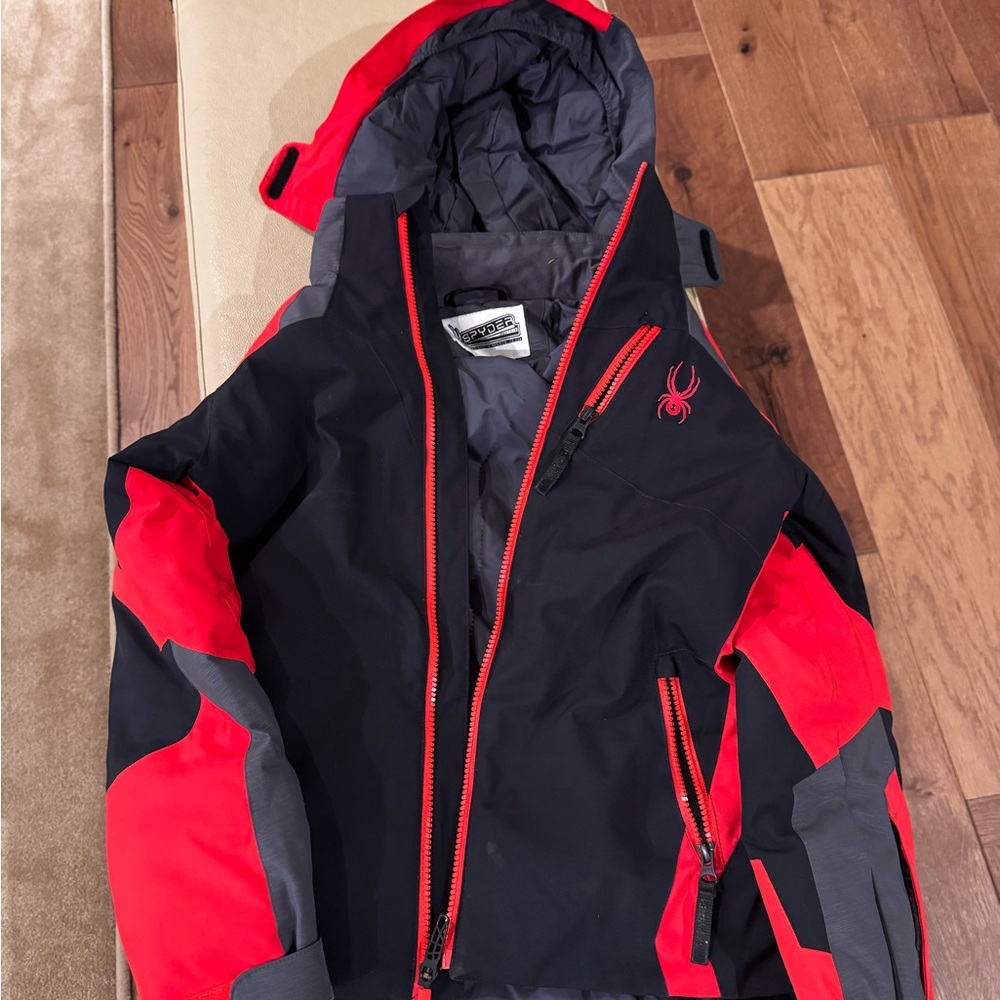 Spyder Black Jacket with Red Accents